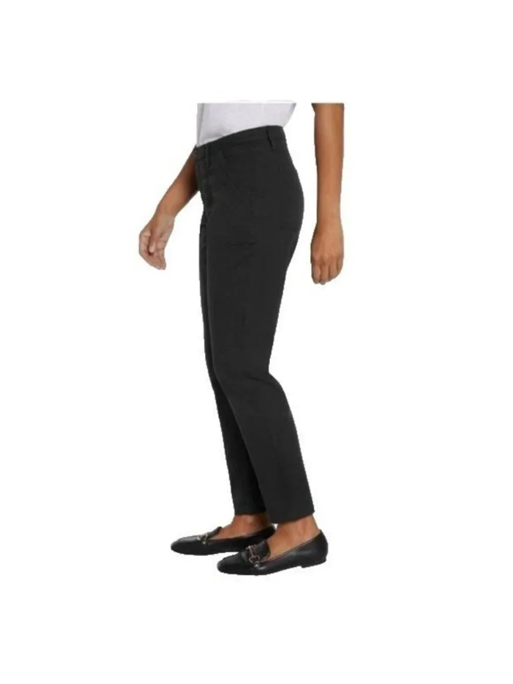NWT Banana Republic Women's 12 Black High Rise Twill Chino Pants Cotton G2114